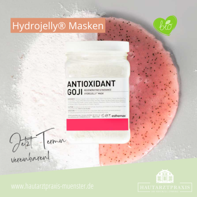 Foto   Unsere Gesichtsbehandlung in Münster mit der Antioxidant Goji Hydro jelly Maske, die neue Generation der bio Peel Off Masken