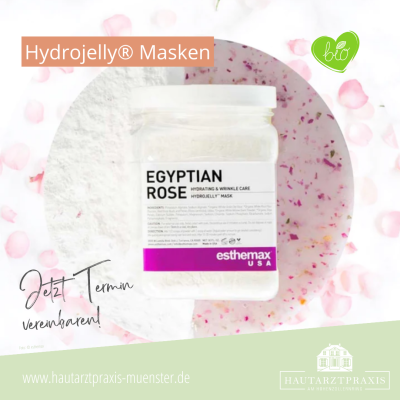 Foto   Unsere Gesichtsbehandlung in Münster mit der Egyptian Rose Hydro jelly Maske, die neue Generation der bio Peel Off Masken